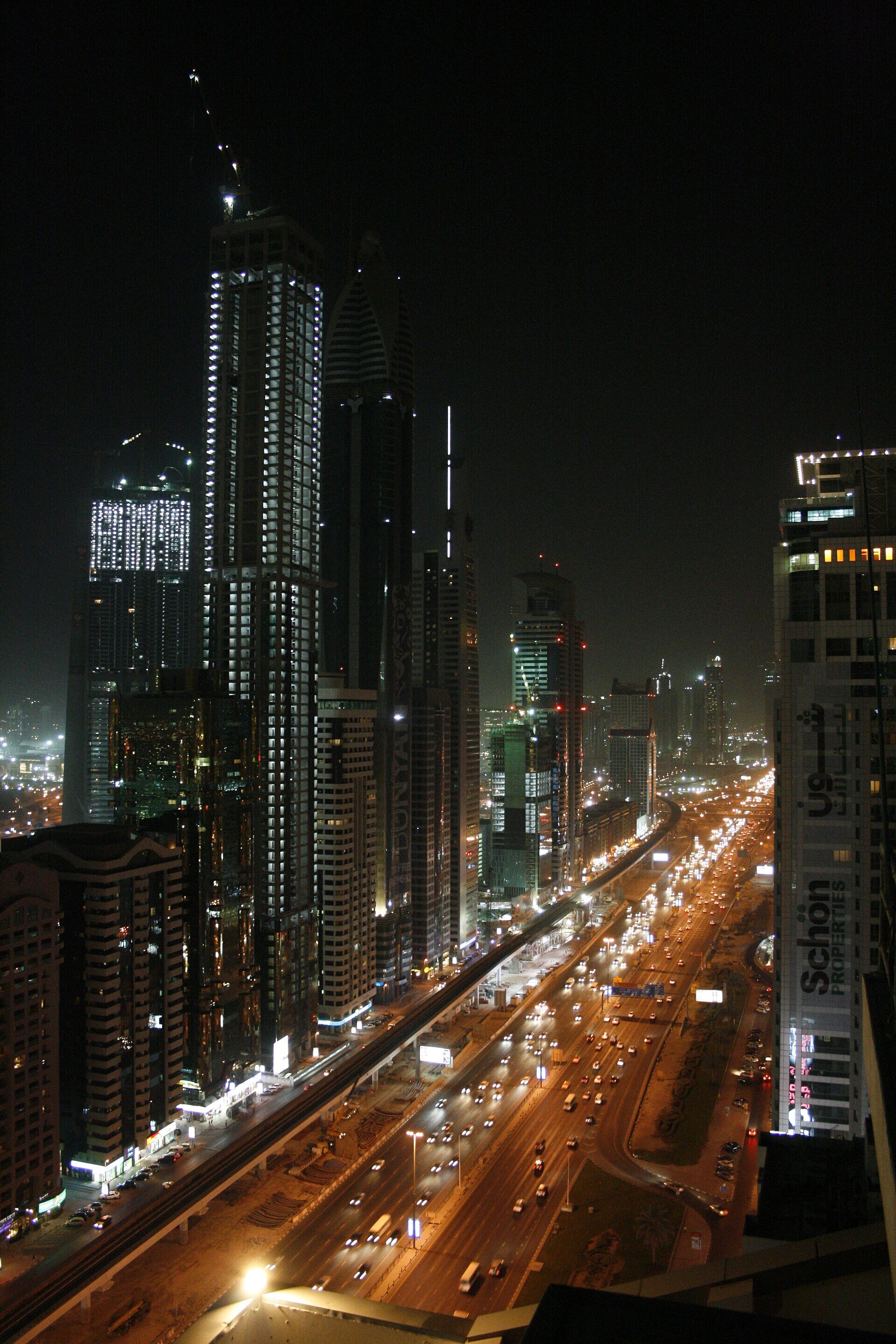 Sheikh Zayed Road by night