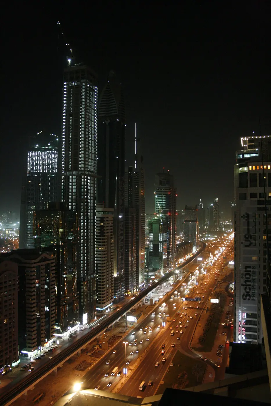 Sheikh Zayed Road by night