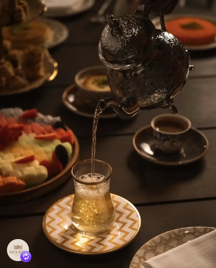 Arabic coffee served during the desert evening