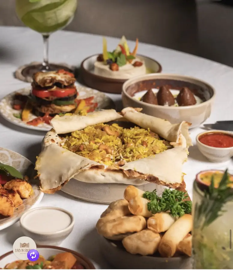 Dinner dishes at the desert venue